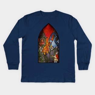 Stained Glass Fairy Tale Kids Long Sleeve T-Shirt